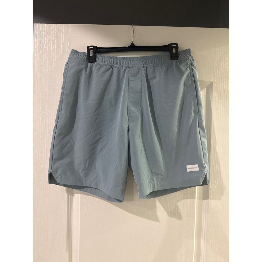 Hollister Sport Short Mens Large Light Blue Lined Athletic Gym Running Shorts